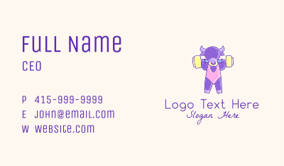 Fitness Bull Weightlifting Business Card