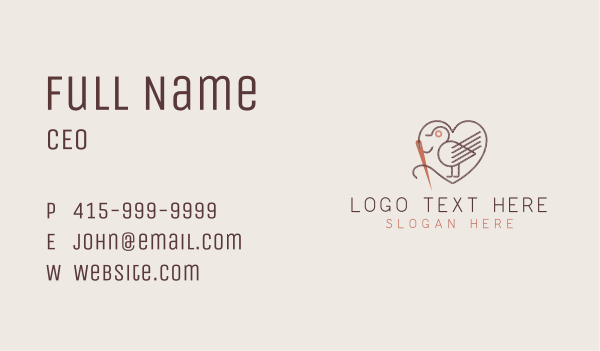 Bird Needle Thread Tailoring Business Card Design Image Preview