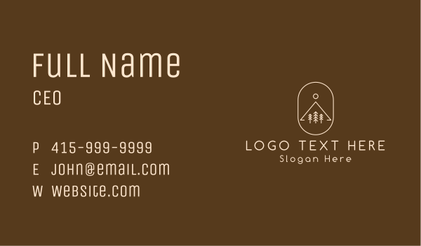 Minimalist Outdoor Hiking Business Card Design Image Preview