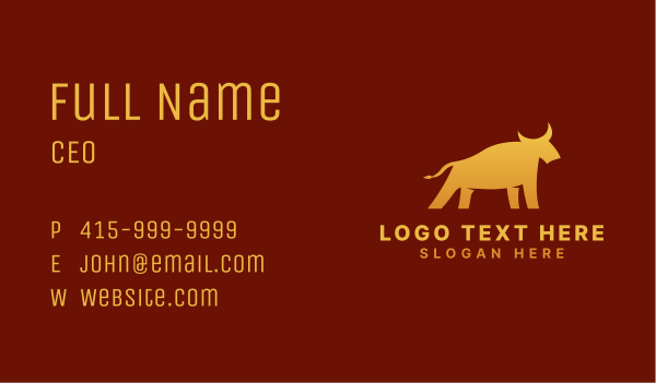 Gradient Bull Agency Business Card Design Image Preview