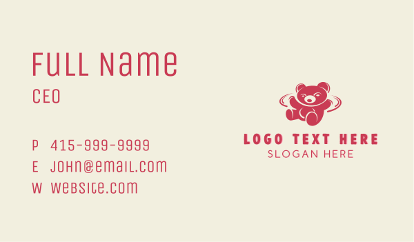 Swoosh Teddy Bear Business Card Design Image Preview