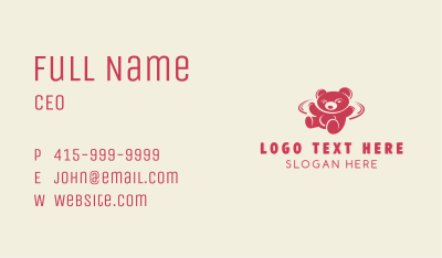 Swoosh Teddy Bear Business Card Image Preview