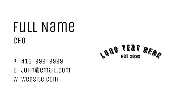 Curved Text Business Card Design Image Preview