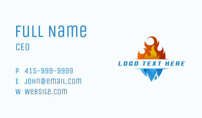 Hot Fire Ice Thermostat Business Card Image Preview