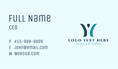 Startup Business Letter Y Business Card Image Preview