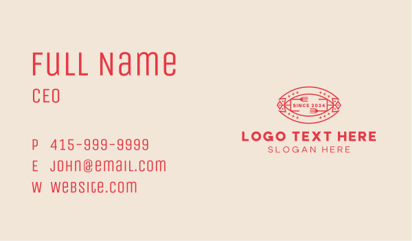 Red Restaurant Cutlery  Business Card Design Image Preview