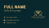 Golden Legal Pillar Letter M Business Card Image Preview