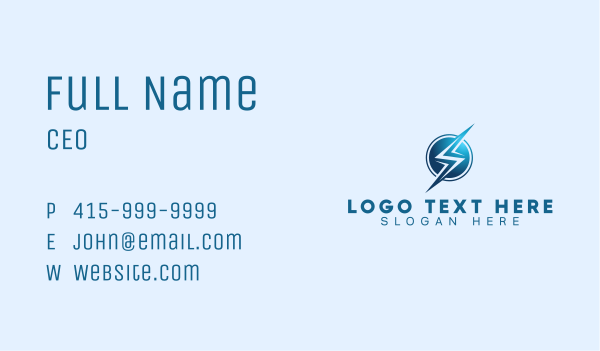 Electric Bolt Thunder Business Card Design Image Preview