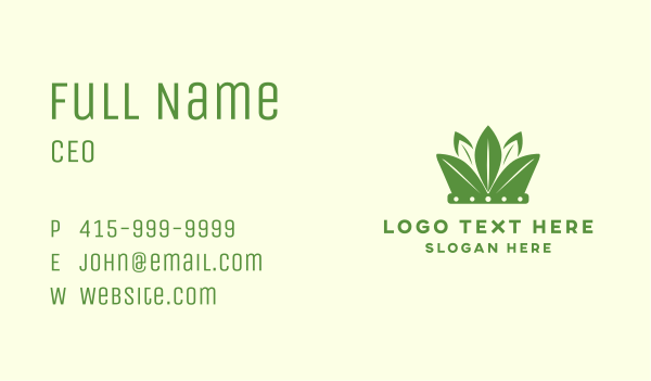 Eco Leaf Crown Business Card Design Image Preview