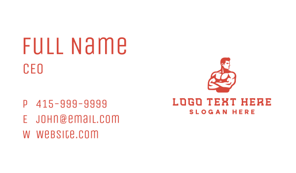 Fitness Trainer Man Business Card Design Image Preview
