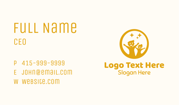 Yellow Children Star Business Card Design Image Preview