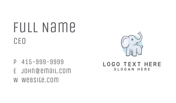 Cute Elephant Animal Business Card Design Image Preview
