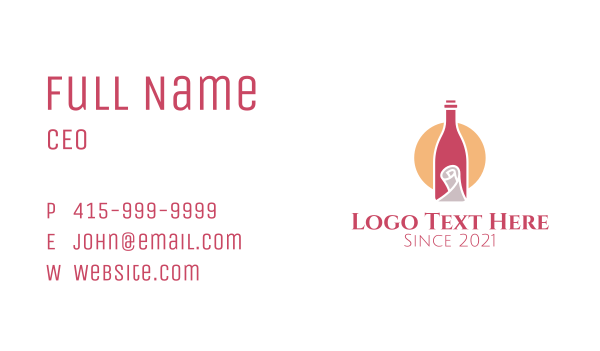 Wine Bottle Scroll Business Card Design Image Preview