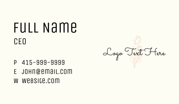Tulip Floral Feminine Wordmark Business Card Design Image Preview