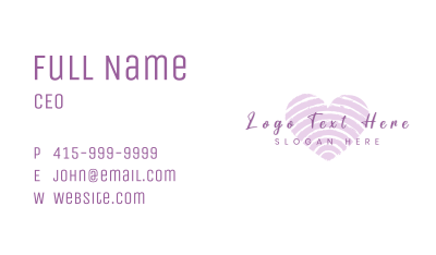 Purple Heart Script Wordmark Business Card Image Preview