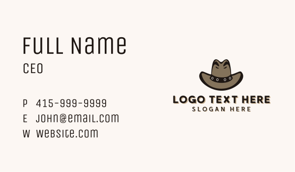 Western Cowboy Hat Business Card Design Image Preview