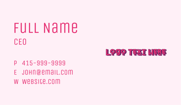 Cute Fun Wordmark Business Card Design Image Preview