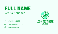 Green Hand Leaf  Business Card Image Preview