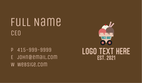 Ice Cream Cart  Business Card Design Image Preview