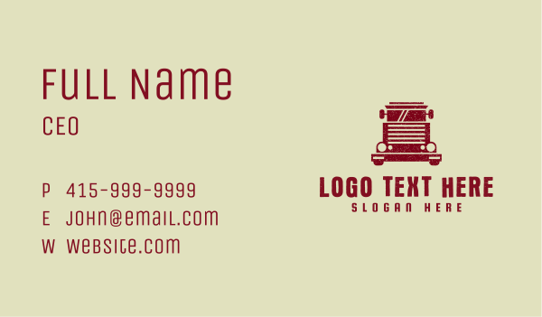 Truck Logistics Transport Business Card Design Image Preview