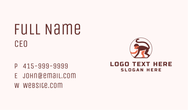 Monkey Ape Animal Business Card Design Image Preview