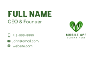 Green Leaf Heart Business Card Design