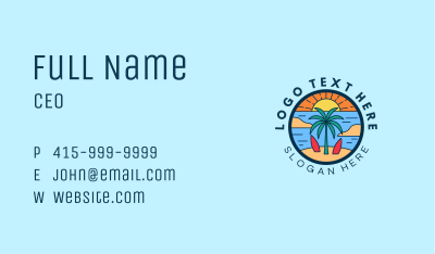 Beach Sunset Vacation Business Card Image Preview