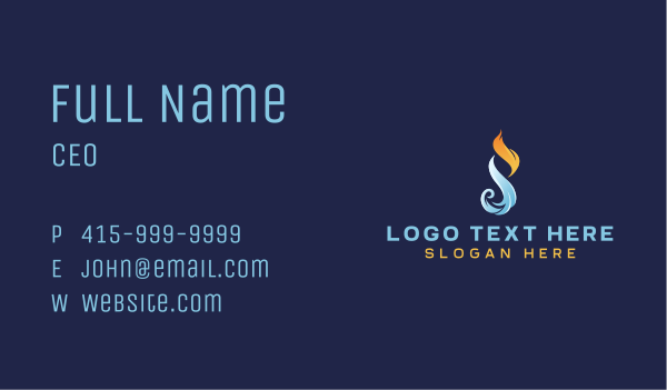 Fire Water Element Business Card Design Image Preview