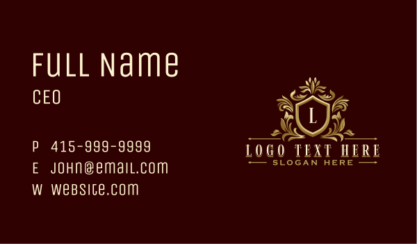 Premium Decorative Crest Business Card Design Image Preview