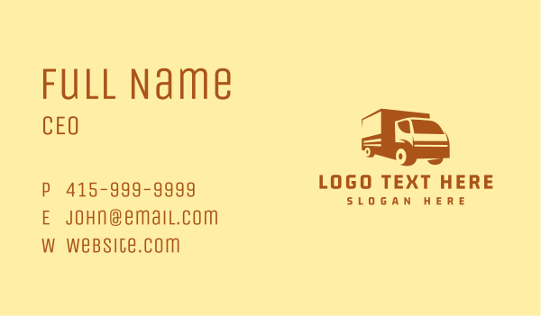 Delivery Courier Truck Business Card Design Image Preview