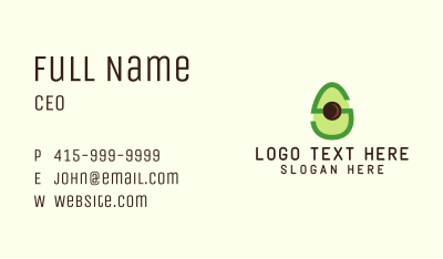 Letter S Avocado  Business Card Image Preview