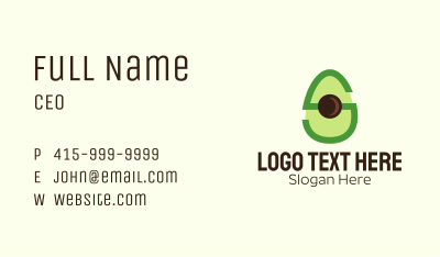 Letter S Avocado  Business Card
