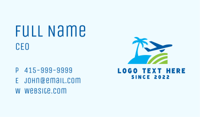 Beach Travel Tourism Business Card