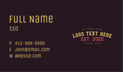 Sports Jersey Wordmark Business Card Image Preview