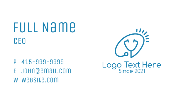 Blue Stethoscope Outline  Business Card Design Image Preview