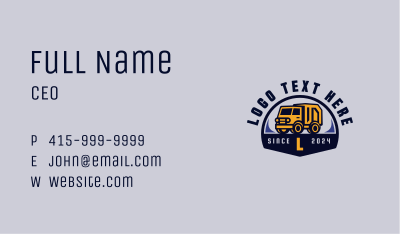 Transport Dump Truck Business Card Image Preview