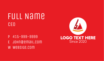 Electric Pizza Restaurant Business Card Image Preview