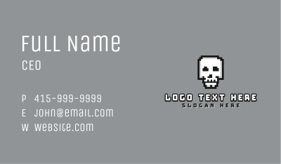 Skull Pixel Gaming Business Card Image Preview