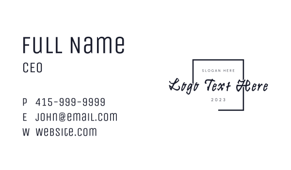 Beauty Cursive Lifestyle Business Card Design