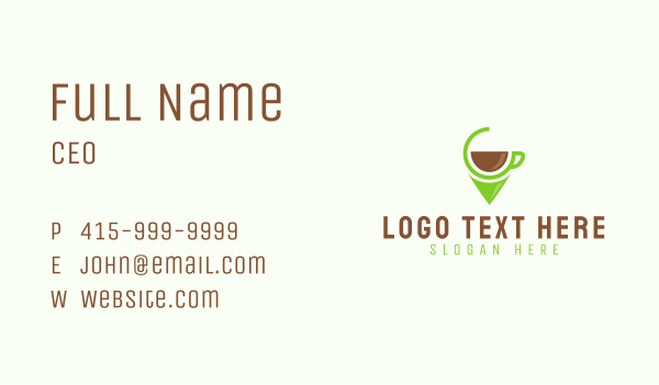 Coffee Shop Pin Location  Business Card Design Image Preview