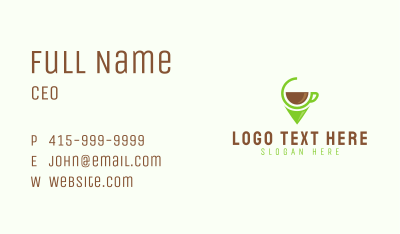 Coffee Shop Pin Location  Business Card Image Preview