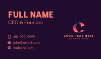 Gradient Ribbon Letter C Business Card Design