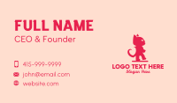 Pink Love Cat  Business Card Preview