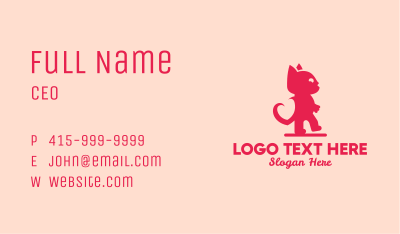 Pink Love Cat  Business Card