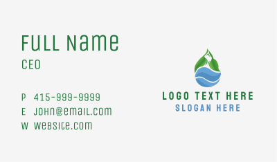 Leaves Water Droplet Business Card Image Preview