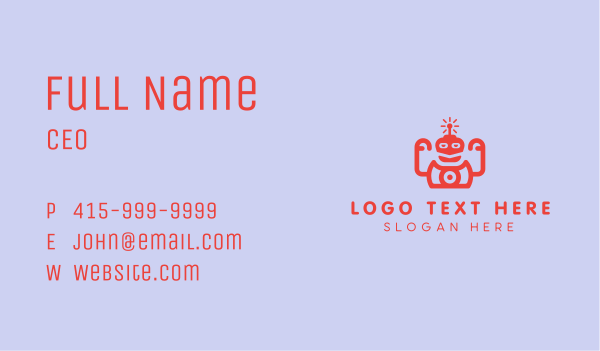 Cool Red Robot Business Card Design Image Preview