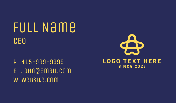 Yellow Star Airplane  Business Card Design Image Preview