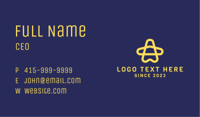 Yellow Star Airplane  Business Card Image Preview