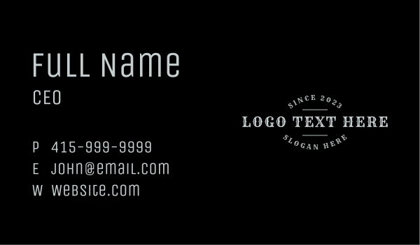Gothic Western Wordmark Business Card Design Image Preview