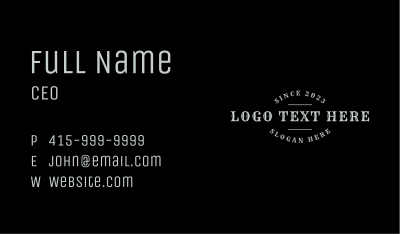 Gothic Western Wordmark Business Card Image Preview
